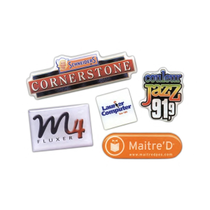 Domed Decal Brushed Aluminum Polyester Full Color Imprint