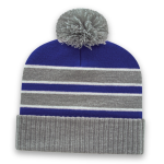 Double Stripe Knit Cap with Ribbed Cuff